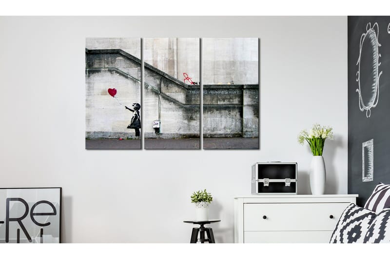 Billede Girl With A Balloon By Banksy 90x60 - Artgeist sp. z o. o. - Boligtilbehør - Billeder & kunst - Billeder på lærred