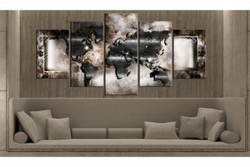 Billede Graphite Map 200x100 - Artgeist sp. z o. o. - Boligtilbehør - Billeder & kunst - Billeder på lærred