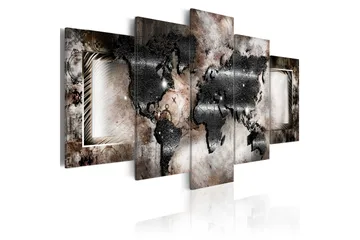 Billede Graphite Map 200x100 - Artgeist sp. z o. o. - Boligtilbehør - Billeder & kunst - Billeder på lærred