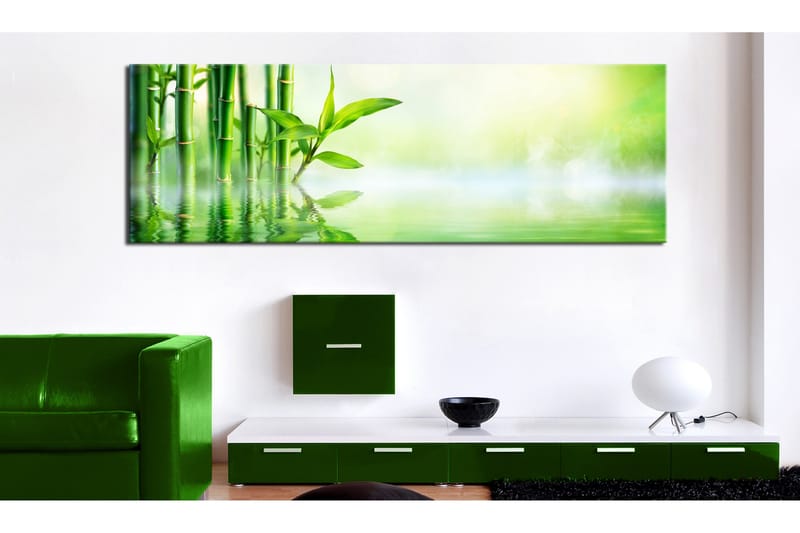Billede Green Bamboo 150x50 - Artgeist sp. z o. o. - Boligtilbehør - Billeder & kunst - Billeder på lærred