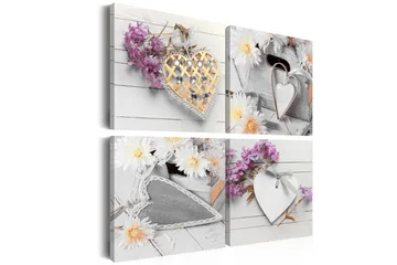 Billede Hearts And Flowers 40x40 - Artgeist sp. z o. o. - Boligtilbehør - Billeder & kunst - Billeder på lærred