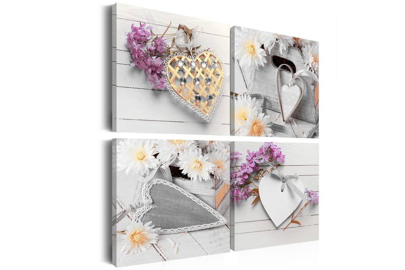 Billede Hearts And Flowers 40x40, Artgeist sp. z o. o.