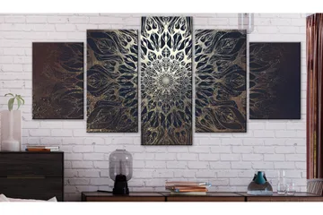 Billede Hypnosis 5 Parts Brown Wide 200x100 - Artgeist sp. z o. o. - Boligtilbehør - Billeder & kunst - Billeder på lærred