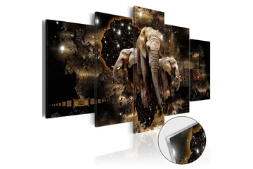 Billede I Akryl Brown Elephants 100x50 - Artgeist sp. z o. o. - Boligtilbehør - Billeder & kunst