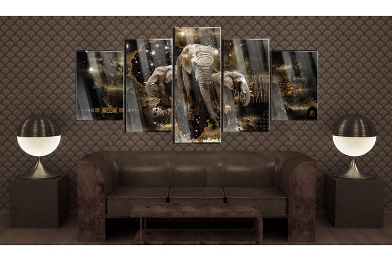 Billede I Akryl Brown Elephants 100x50 - Artgeist sp. z o. o. - Boligtilbehør - Billeder & kunst