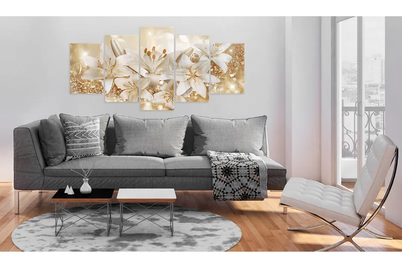 Billede I Akryl Golden Bouquet 100x50 - Guld - Boligtilbehør - Billeder & kunst