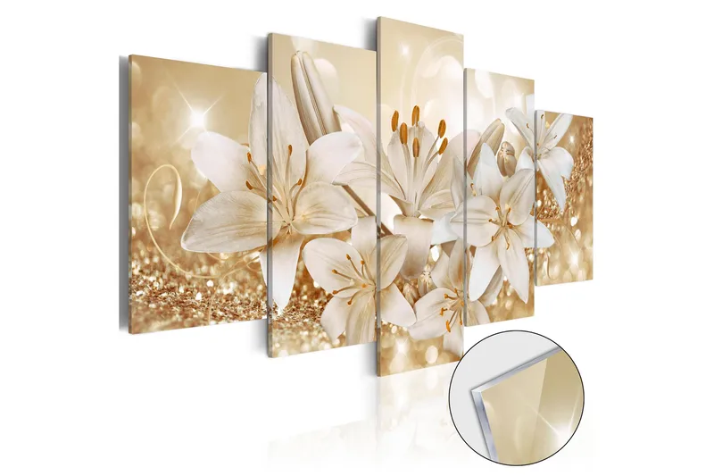 Billede I Akryl Golden Bouquet 100x50, Guld
