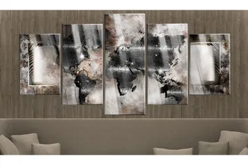 Billede I Akryl Graphite Map 100x50 - Brun/Bronse - Boligtilbehør - Billeder & kunst