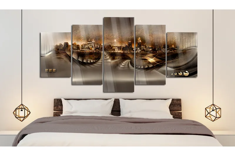 Billede I Akryl Lost City 100x50 - Brun/Bronse - Boligtilbehør - Billeder & kunst