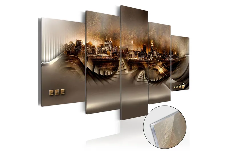 Billede I Akryl Lost City 100x50, Brun/Bronse