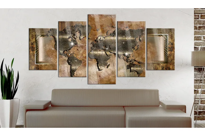 Billede I Akryl Steel Map 100x50 - Artgeist sp. z o. o. - Boligtilbehør - Billeder & kunst