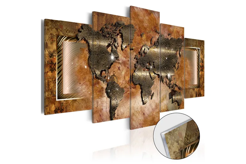 Billede I Akryl Steel Map 100x50, Artgeist sp. z o. o.