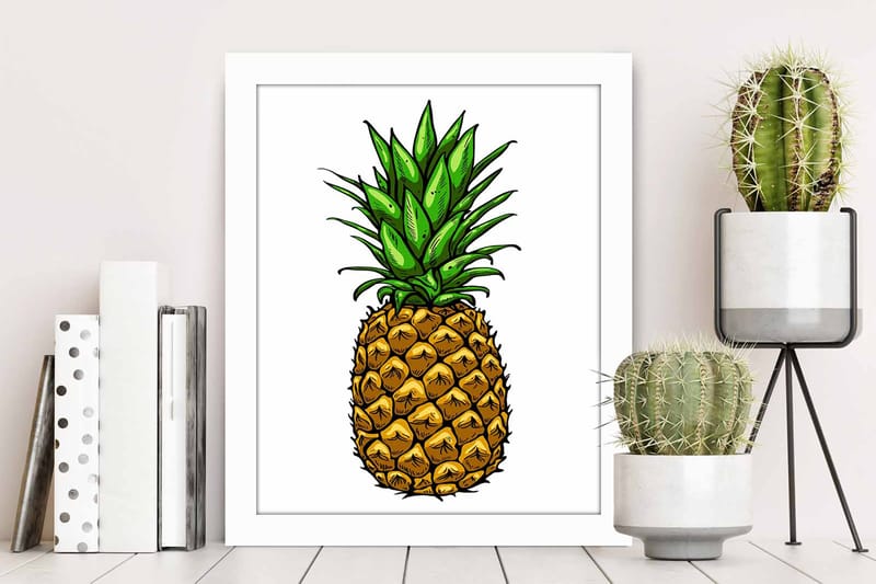 Billede Køkken med stel flerfarvet - 22,3x52,8 cm - Boligtilbehør - Billeder & kunst