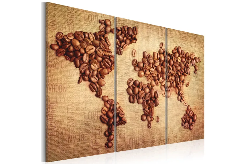 Billede Kaffe Fra Hele Verden Triptyk 120x80, Artgeist sp. z o. o.