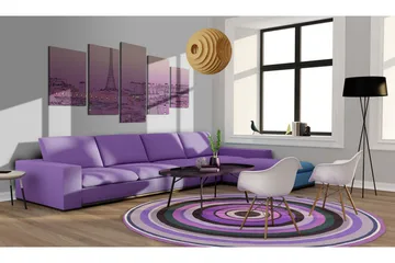 Billede Lavender Sunrise Over Paris 100x50 - Artgeist sp. z o. o. - Boligtilbehør - Billeder & kunst - Billeder på lærred
