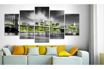 Billede Lime Soul Of New York 200x100 - Artgeist sp. z o. o. - Boligtilbehør - Billeder & kunst - Billeder på lærred