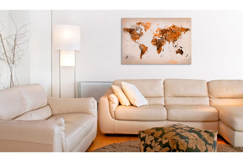 Billede Map Of The World Desert Storm 60x40 - Artgeist sp. z o. o. - Boligtilbehør - Billeder & kunst - Billeder på lærred