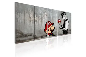 Billede Mario Bros On Concrete 200x80 - Artgeist sp. z o. o. - Boligtilbehør - Billeder & kunst - Billeder på lærred