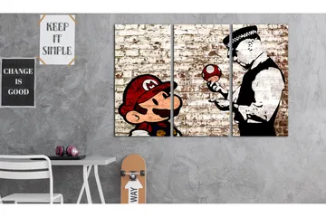 Billede Mario Bros Torn Wall 90x60 - Artgeist sp. z o. o. - Boligtilbehør - Billeder & kunst - Billeder på lærred