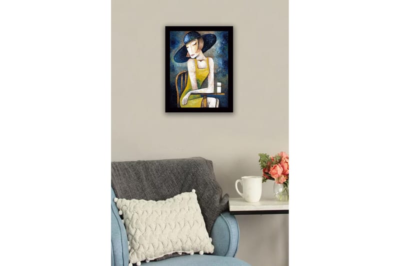 Billede med ramme flerfarvet - 41x56 cm - Boligtilbehør - Billeder & kunst