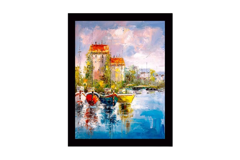 Billede med ramme flerfarvet - 44x15 cm - Boligtilbehør - Billeder & kunst