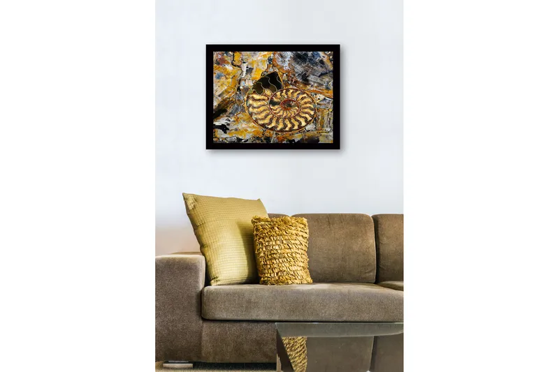 Billede med ramme flerfarvet, 44x15 cm