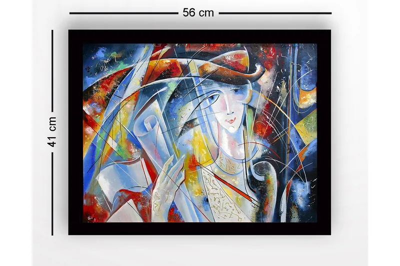 Billede med ramme flerfarvet - 44x15 cm - Boligtilbehør - Billeder & kunst