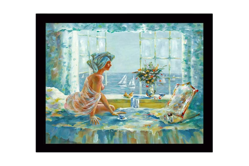 Billede med ramme flerfarvet - 44x15 cm - Boligtilbehør - Billeder & kunst