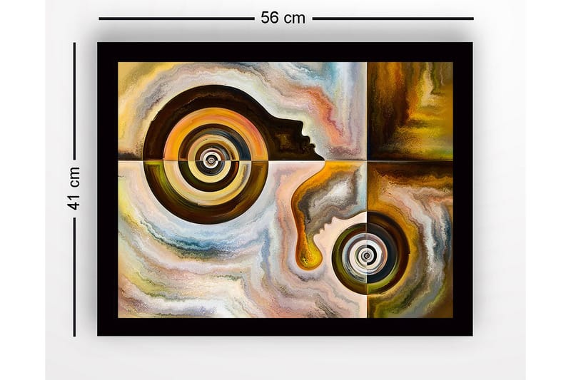 Billede med ramme flerfarvet - 44x15 cm - Boligtilbehør - Billeder & kunst