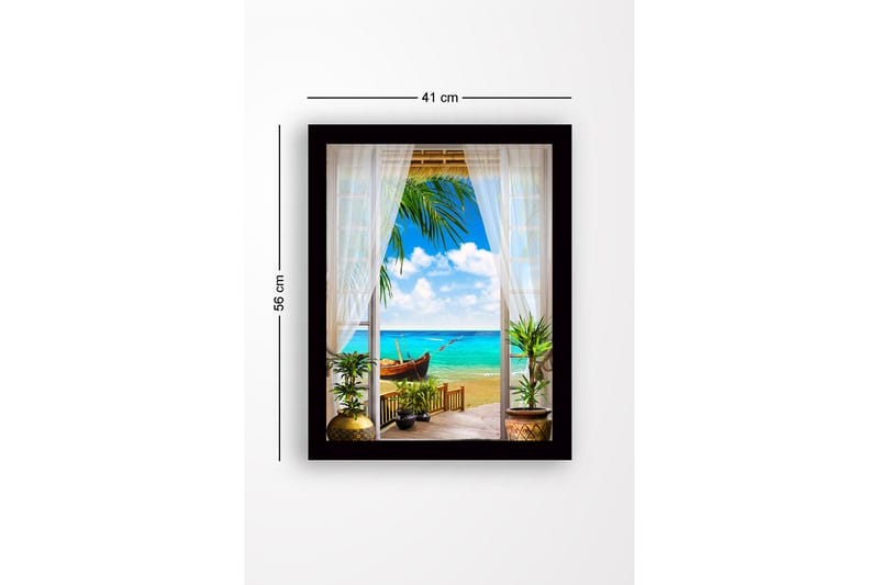 Billede med ramme flerfarvet - 44x15 cm - Boligtilbehør - Billeder & kunst