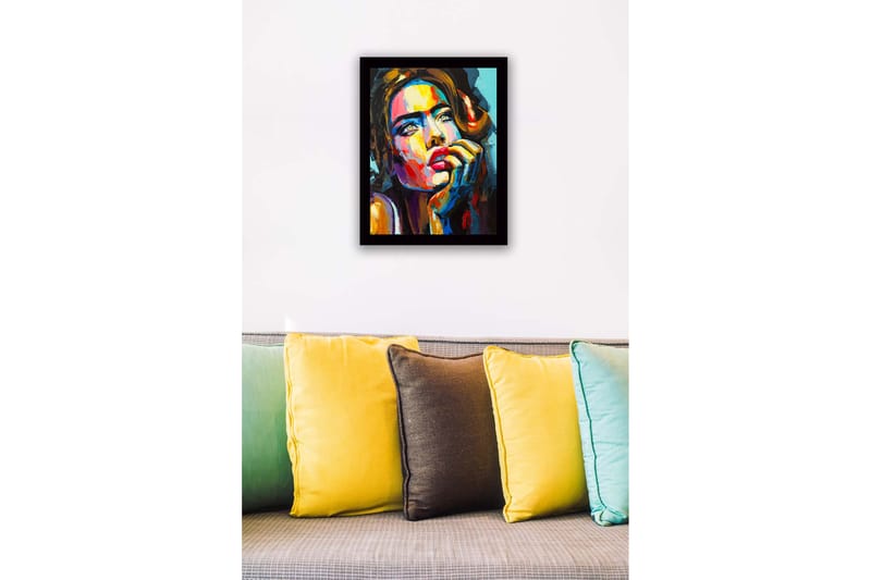 Billede med ramme flerfarvet - 44x15 cm - Boligtilbehør - Billeder & kunst