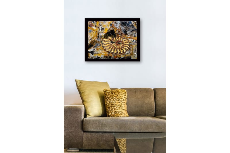 Billede med ramme flerfarvet, 44x15 cm