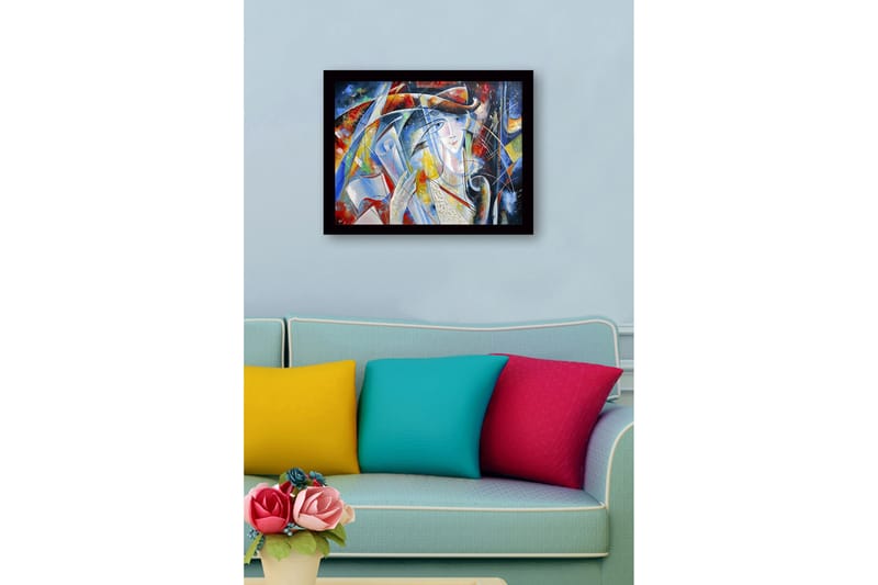 Billede med ramme flerfarvet - 44x15 cm - Boligtilbehør - Billeder & kunst