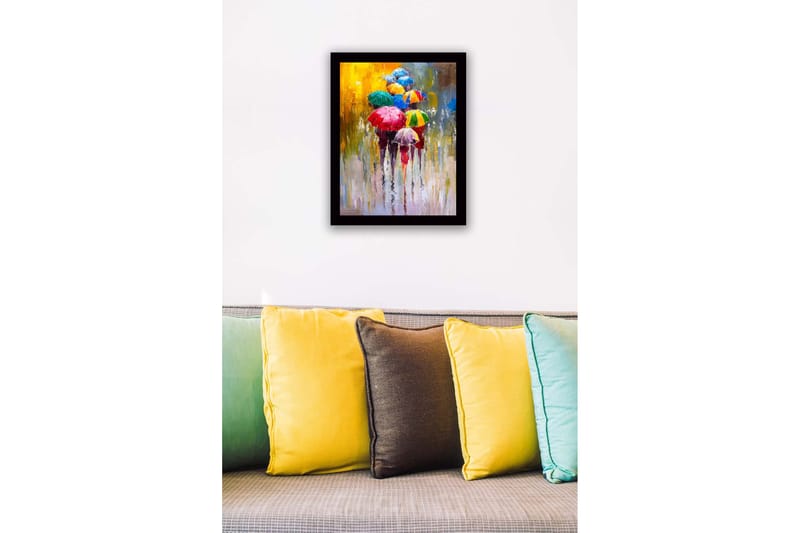 Billede med ramme flerfarvet - 44x15 cm - Boligtilbehør - Billeder & kunst