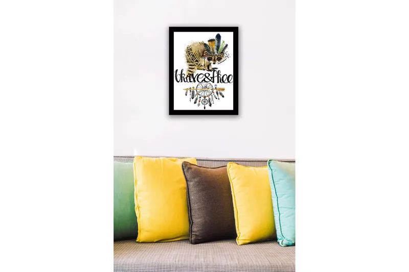 Billede med ramme flerfarvet - 44x15 cm - Boligtilbehør - Billeder & kunst