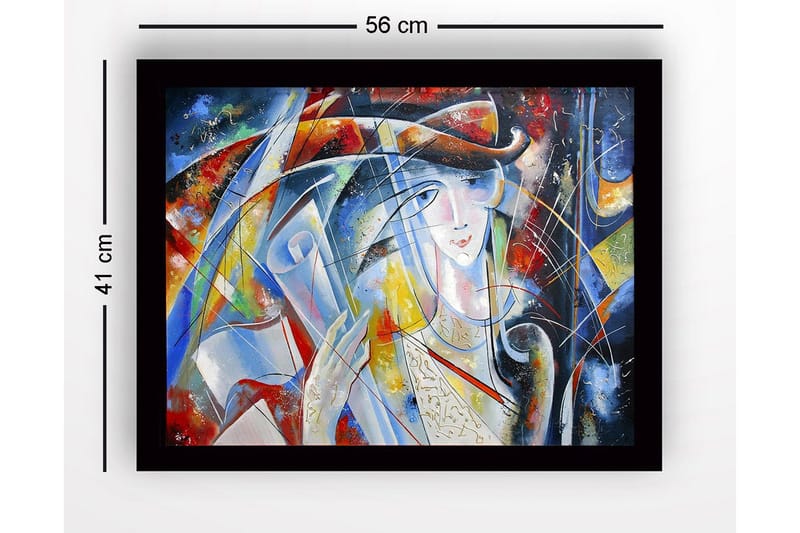 Billede med ramme flerfarvet - 44x15 cm - Boligtilbehør - Billeder & kunst