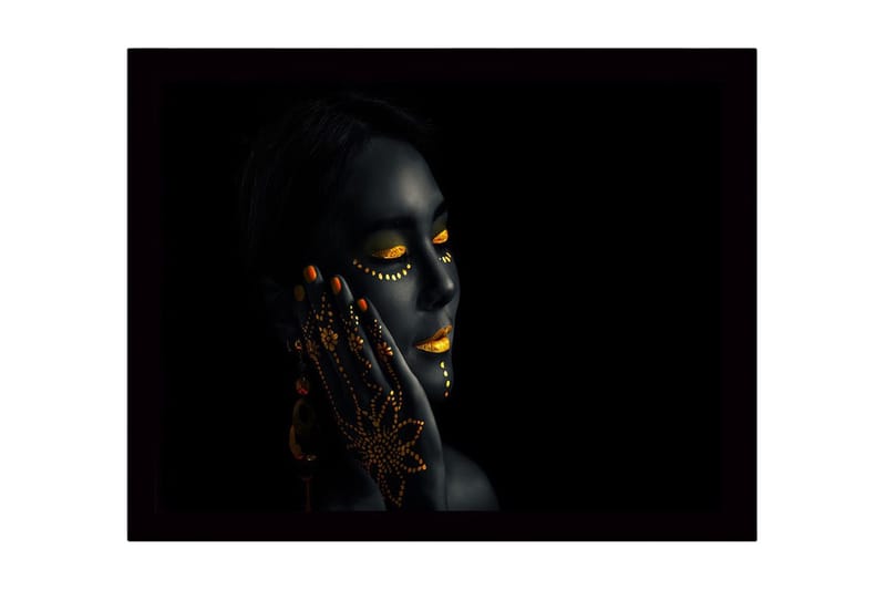 Billede med ramme flerfarvet, 44x15 cm