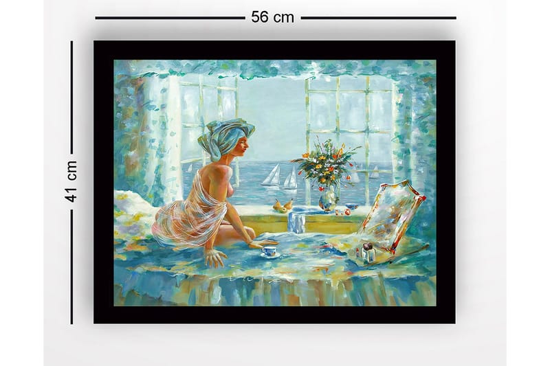 Billede med ramme flerfarvet - 44x15 cm - Boligtilbehør - Billeder & kunst