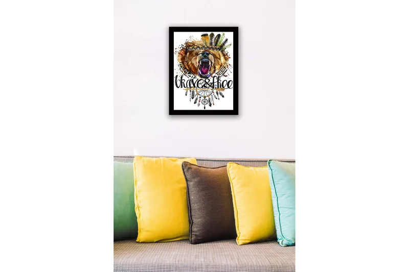 Billede med ramme flerfarvet - 44x15 cm - Boligtilbehør - Billeder & kunst