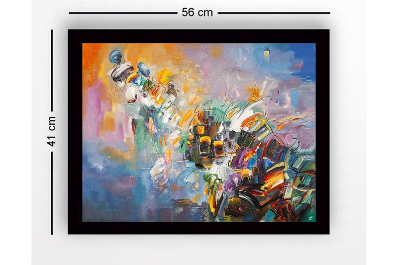 Billede med ramme flerfarvet - 44x15 cm - Boligtilbehør - Billeder & kunst