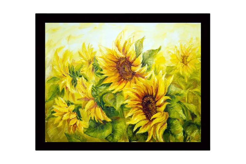 Billede med ramme flerfarvet, 44x15 cm