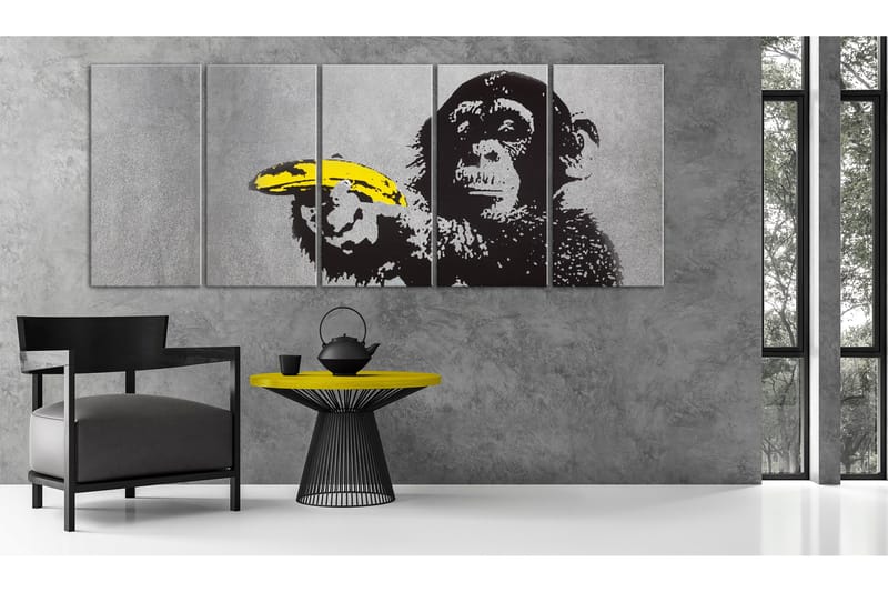Billede Monkey And Banana 225x90 - Artgeist sp. z o. o. - Boligtilbehør - Billeder & kunst - Billeder på lærred