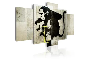 Billede Monkey Tnt Detonator Banksy 200x100 - Artgeist sp. z o. o. - Boligtilbehør - Billeder & kunst - Billeder på lærred