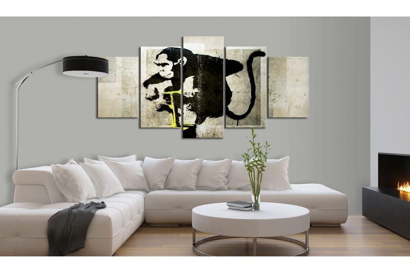 Billede Monkey Tnt Detonator Banksy 200x100 - Artgeist sp. z o. o. - Boligtilbehør - Billeder & kunst - Billeder på lærred