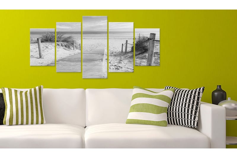 Billede Morning On The Beach Black And White 100x50 - Artgeist sp. z o. o. - Boligtilbehør - Billeder & kunst - Billeder på lærred