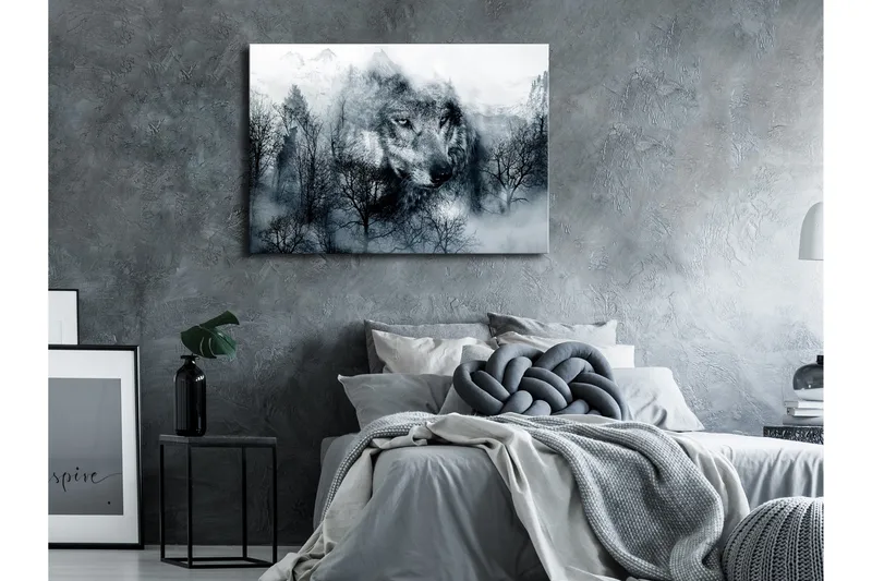 Billede Mountain Predator (1 del) Bred sort og hvid 120x80, Artgeist sp. z o. o.