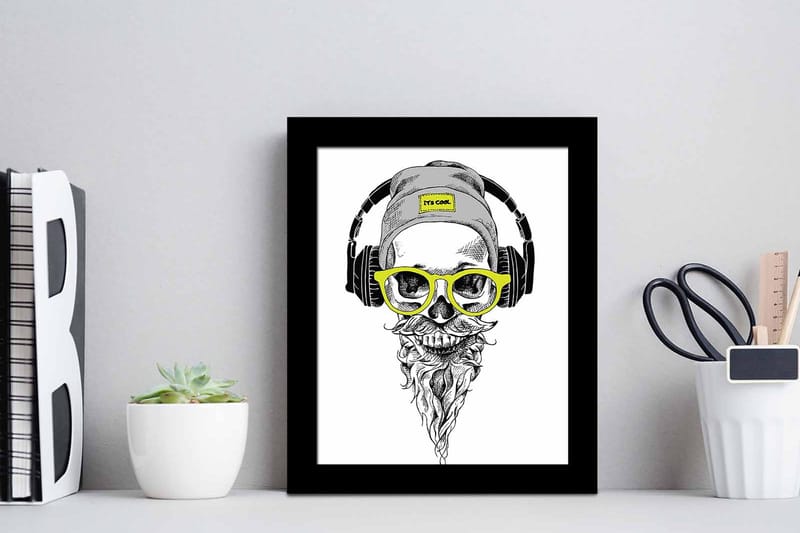 Billede Musik med ramme flerfarvet - 22,3x52,8 cm - Boligtilbehør - Billeder & kunst