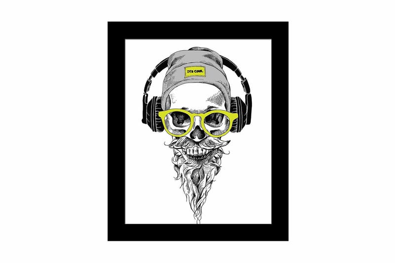 Billede Musik med ramme flerfarvet, 22,3x52,8 cm