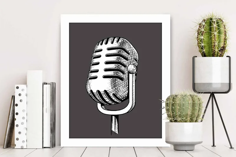 Billede Musik med ramme flerfarvet - 22,3x52,8 cm - Boligtilbehør - Billeder & kunst