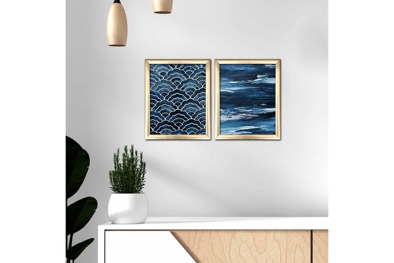 Billede Nautical Ram 2 stk Flerfarvet - 22,3x52,8 cm - Boligtilbehør - Billeder & kunst